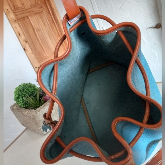 Dooney & Bourke X-Large Vintage Drawstring Bag, AWL, Mediterranean Blue - Picture 8 of 10